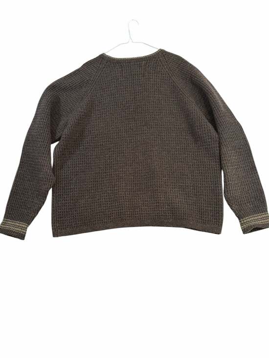 Vintage Abercrombie & Fitch Brown Waffle Knit Lambswool Blend Raglan Sweater XL - Picture 2 of 7